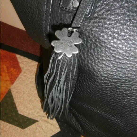 LUCKY BRAND Group Hayes Tote! BUTTERY SOFT PEBBLED LEATHER LARGE TRAVEL~BLACK - Picture 10 of 11